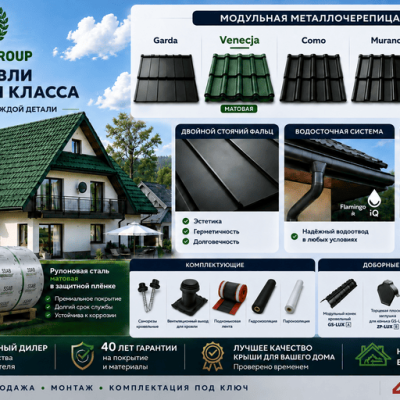 МОДУЛЬНАЯ МЕТАЛЛОЧЕРЕПИЦА, КОМПОЗИТНАЯ ЧЕРЕПИЦА, СТАЛЬ ДЛЯ ДВОЙНОГО СТОЯЧЕГО ФАЛЬЦА, ВОДОСТОЧНЫЕ СИСТЕМЫ, СИСТЕМА БЕЗОПАСНОСТИ